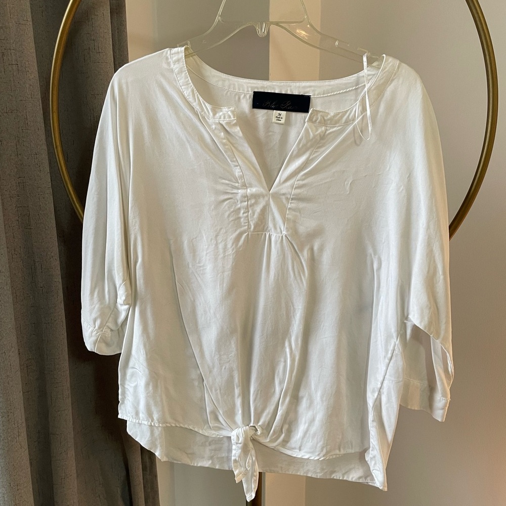 Peasant blouse with front tie